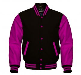 Varsity Jacket Black Hot Pink